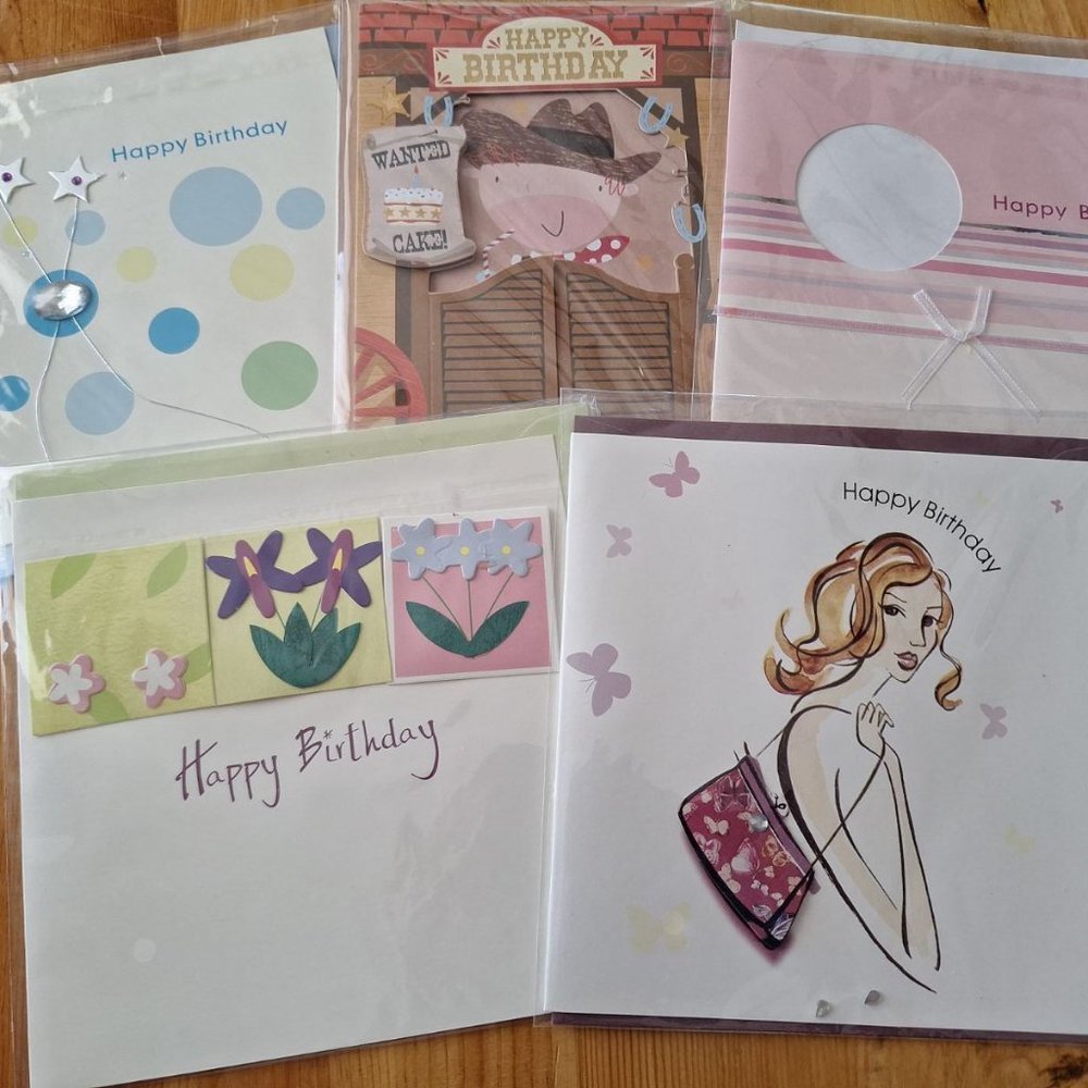 Birthday Card Variety Bundle of 5 (five)